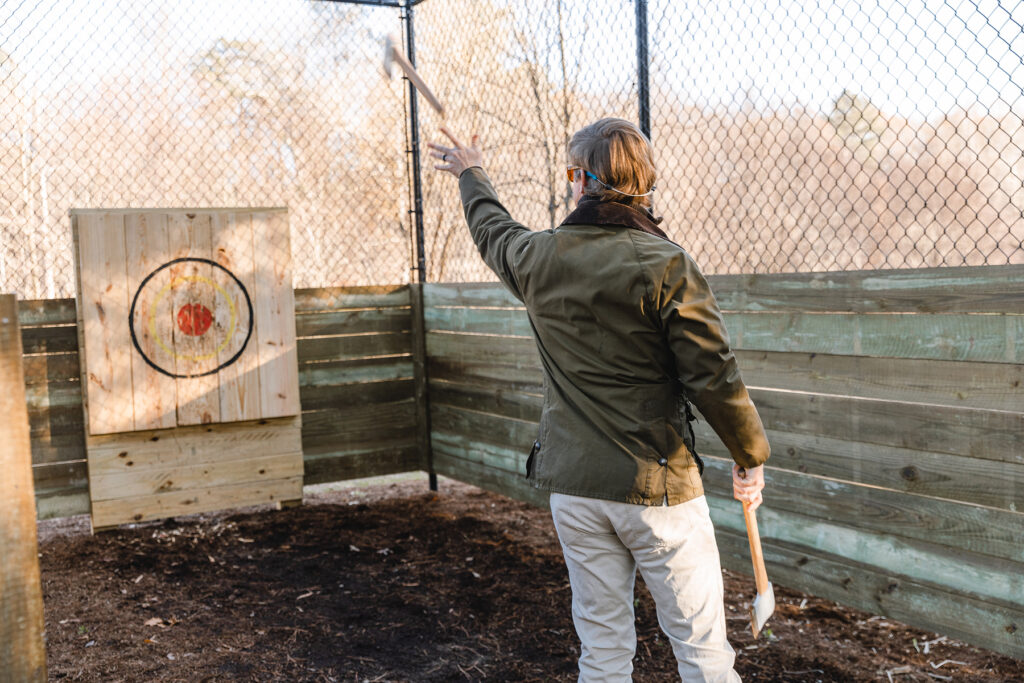 Man throwing ax