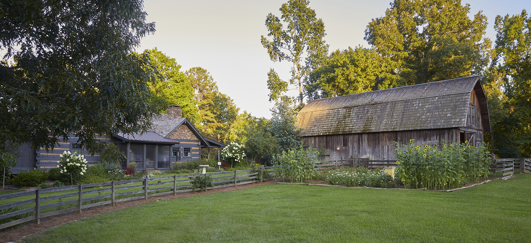 House, yard, garden, and barn