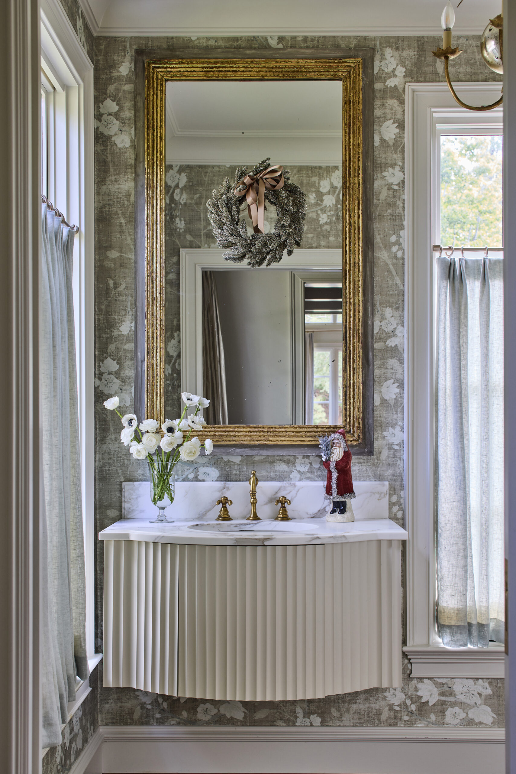 Powder room design in Greystone home renovation by Libby Greene
