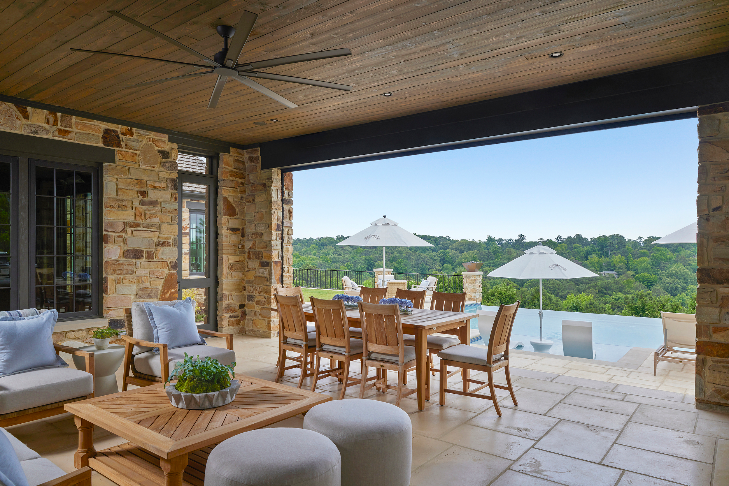 Vestavia Hills Covered Porch and Infinity Pool View