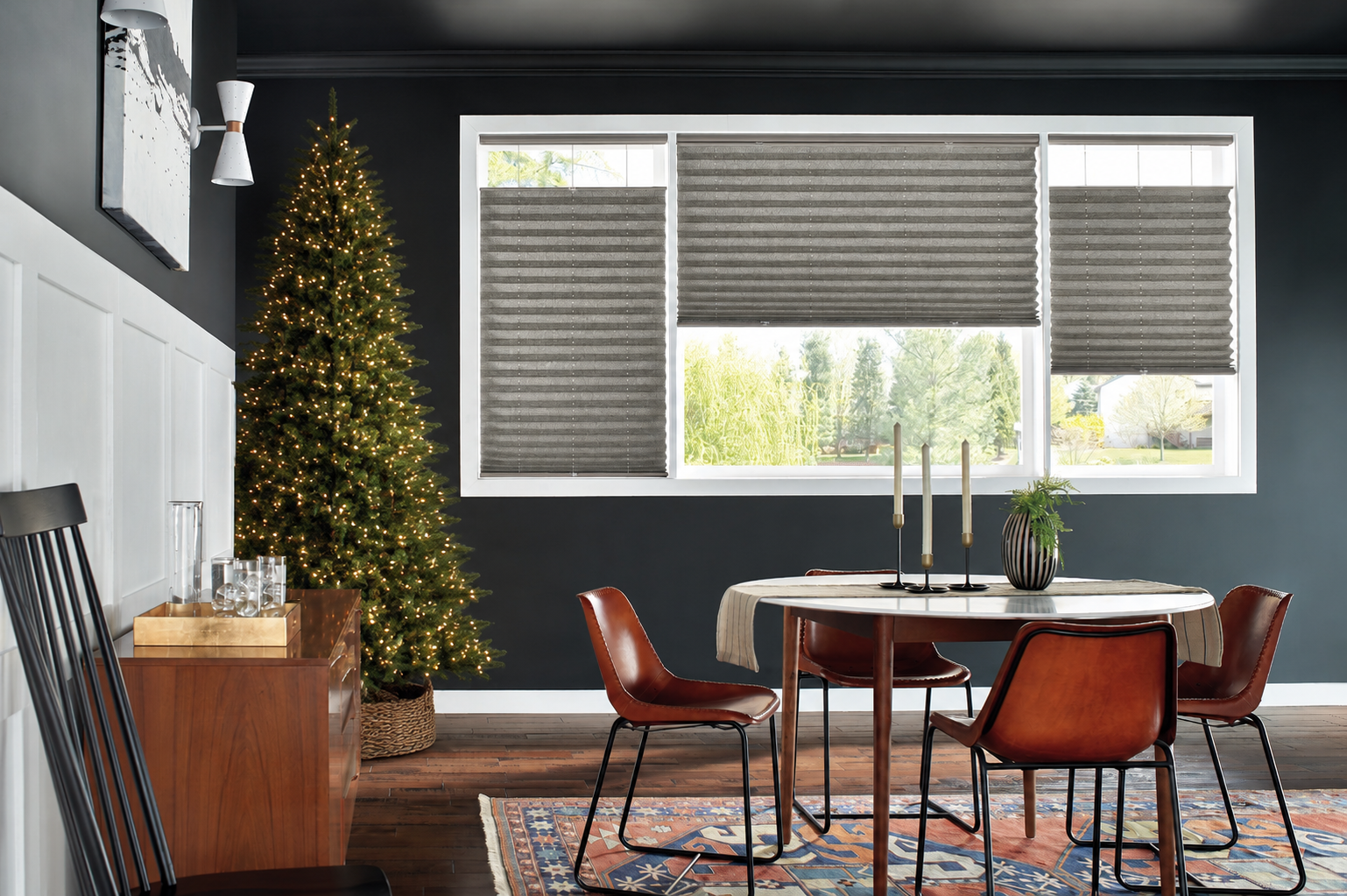 Custom window treatments designed for comfortable and welcoming holiday spaces